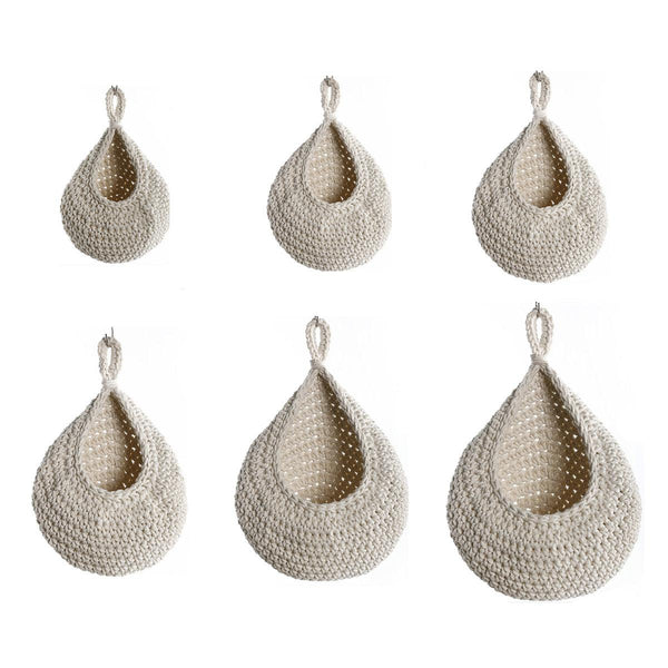 Cotton Rope Woven Storage Basket Wall Mount Fruit Vegetable Organizer Container Max Storage Bins & Baskets