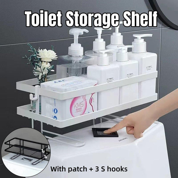Storage Rack 1Tier Space Saver Over The Toilet Steel Bathroom Shelf Organiser White Shelves