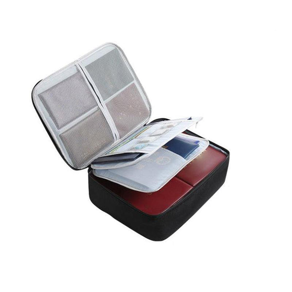 Large Capacity Multi Layer Document Ticket Storage Bag Certificate File Organize 3 Layers Black B3 Id & Document Holders