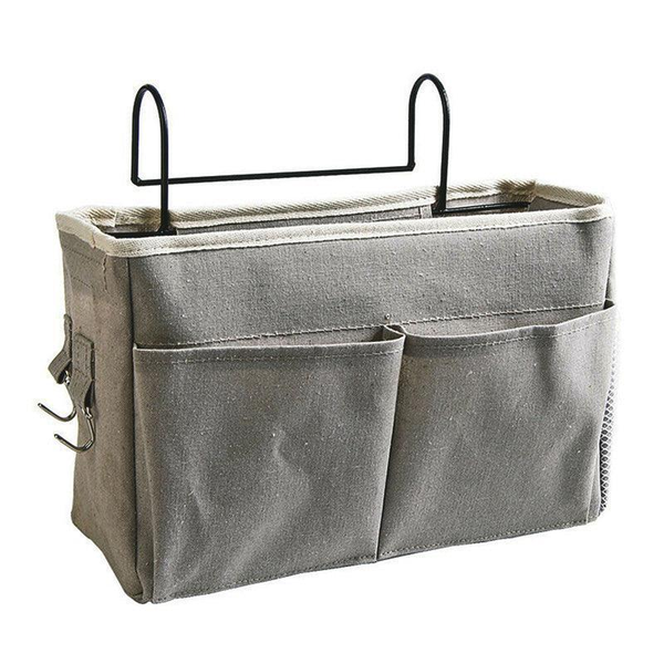 Hanging Bedside Storage Caddy With Pockets For Bunk Dorm Couch Organizing Dark Grey Hanging Closet Storage