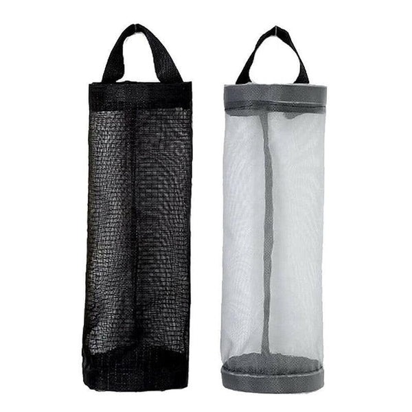 Hanging Mesh Bag Organizer Dispenser For Plastic Trash Bags Storage Holder Grey Other Kitchen Storage