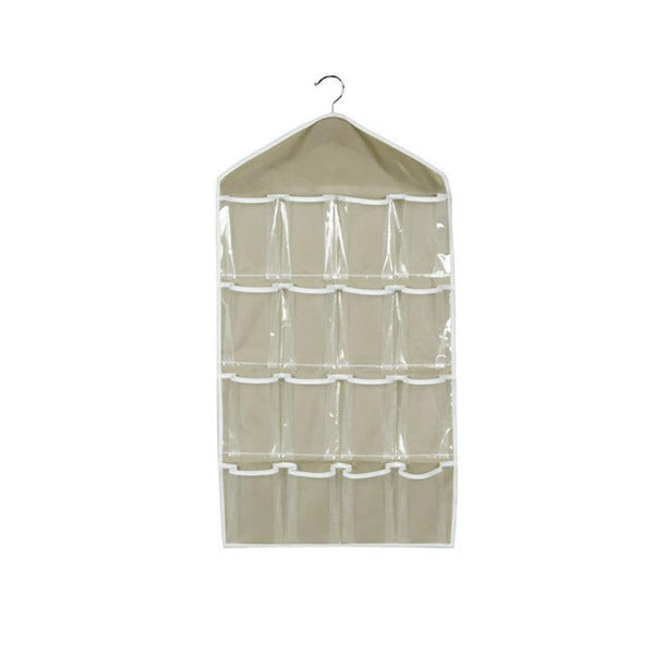 16 Pockets Hanging Wardrobe Storage Organiser Bag For Socks And Underwear Green Hanging Closet Storage