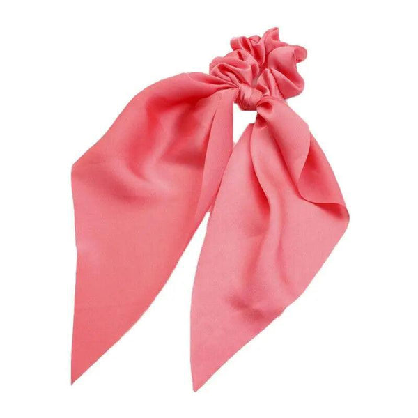 Chiffon Ponytail Scarf Bow Elastic Hair Rope Tie Scrunchies Ribbon Bands Black Hair Accessories