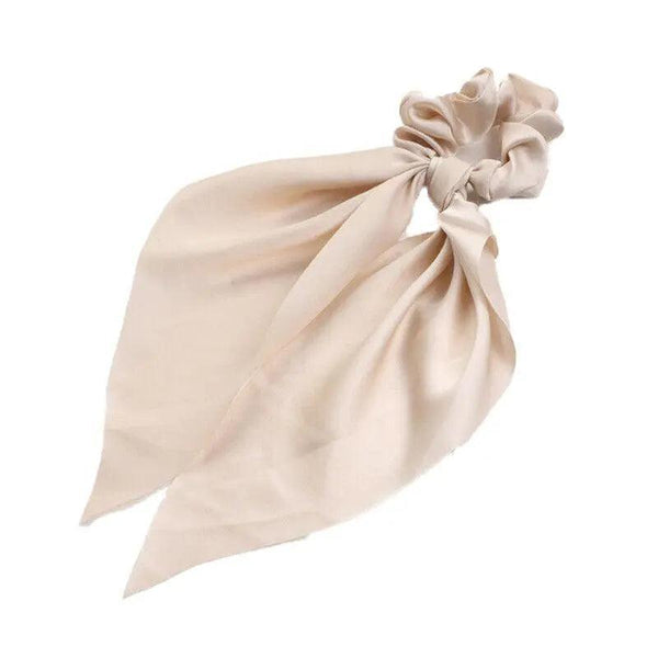 Chiffon Ponytail Scarf Bow Elastic Hair Rope Tie Scrunchies Ribbon Bands Black Hair Accessories