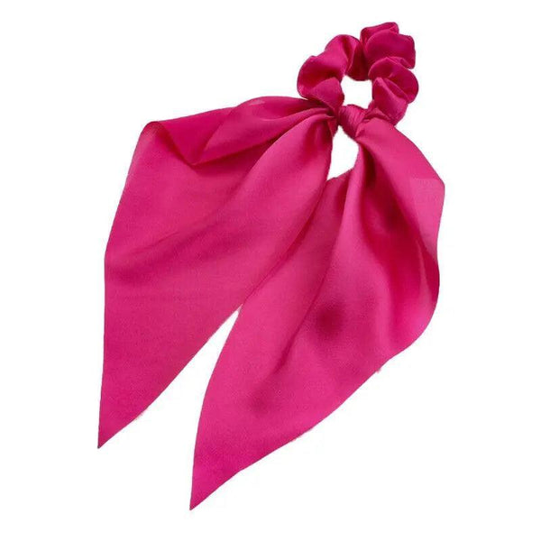 Chiffon Ponytail Scarf Bow Elastic Hair Rope Tie Scrunchies Ribbon Bands Black Hair Accessories