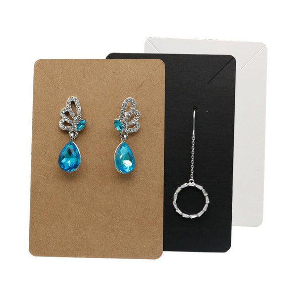 40Pcs Jewellery Display Cards Necklace Earring Holder Kraft Paper 6X9cm Black Jewellery Holders & Organisers