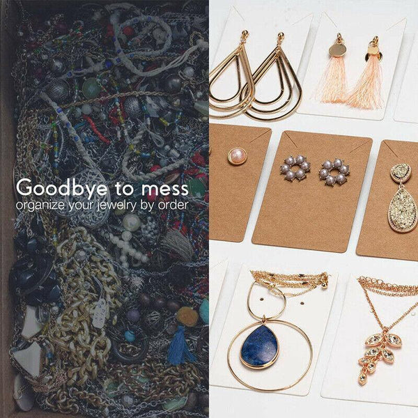 40Pcs Jewellery Display Cards Necklace Earring Holder Kraft Paper 6X9cm Black Jewellery Holders & Organisers