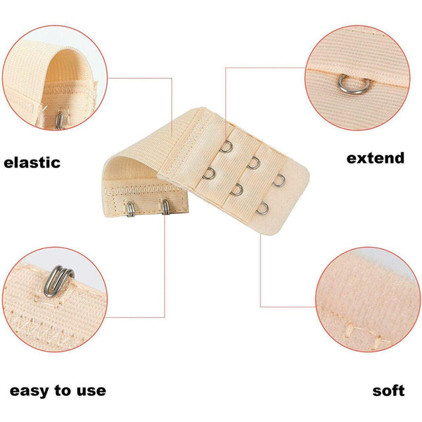 Maternity Strap Clip On Bra Extender Extension 2 Hooks Ladies Plus Size White Bra Accessories