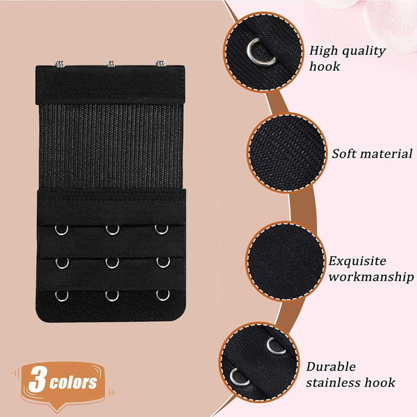 Maternity Strap Clip On Bra Extender Extension 3 Hooks Ladies Plus Size Beige Bra Accessories