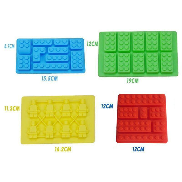Brick Figure Man Silicone Mold Chocolate Block Cake Mould Ice Cube Tray Red Square Sugarcraft & Chocolate Moulds