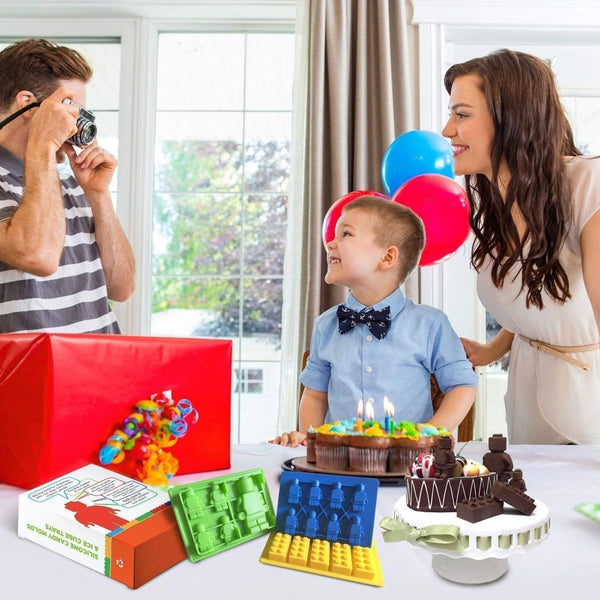 Brick Figure Man Silicone Mold Chocolate Block Cake Mould Ice Cube Tray Red Square Sugarcraft & Chocolate Moulds