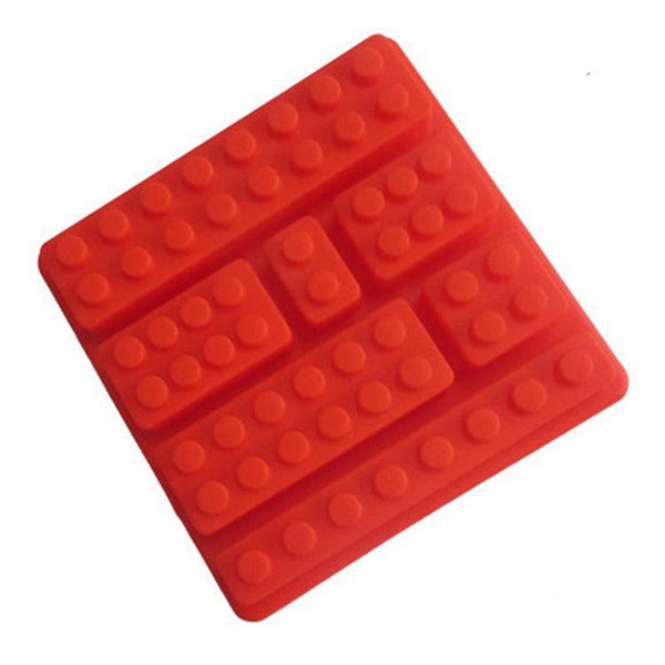 Brick Figure Man Silicone Mold Chocolate Block Cake Mould Ice Cube Tray Red Square Sugarcraft & Chocolate Moulds
