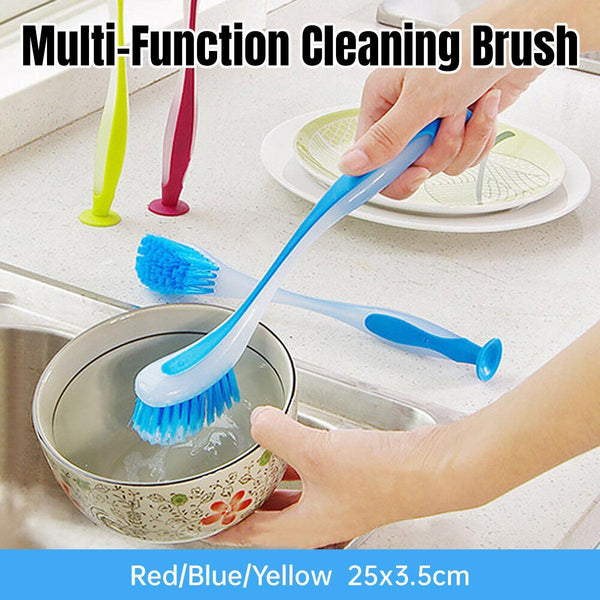 Multi Functional Long Handle Cleaning Brush Vertical Suction Kitchen Red Cleaning Brushes