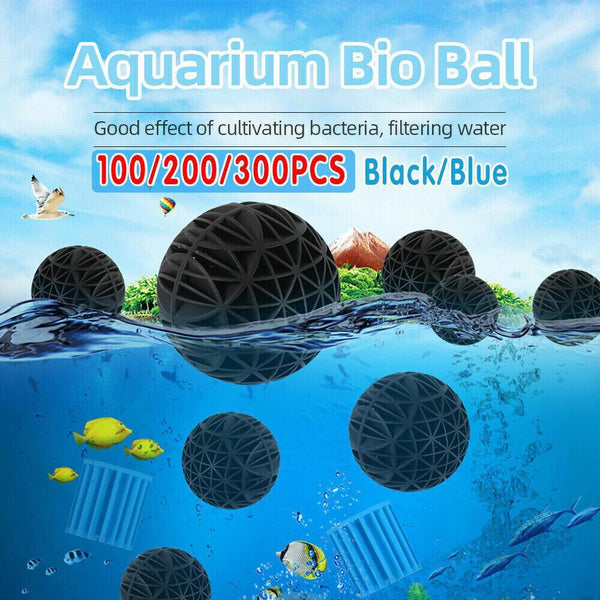 100 300X Bio Balls Aquarium Marine Fish Tank Pond Sump Filter Media Biological Blue 100Pcs Filters