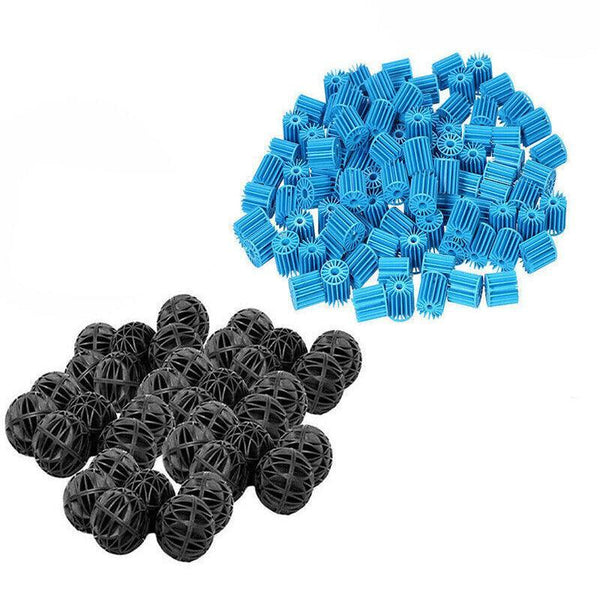 100 300X Bio Balls Aquarium Marine Fish Tank Pond Sump Filter Media Biological Blue 100Pcs Filters