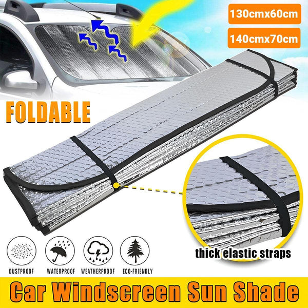 Car Windscreen Sun Shade Heat Reflective Windshield Front Rear Window Uv Block 130*60 Sun Visors