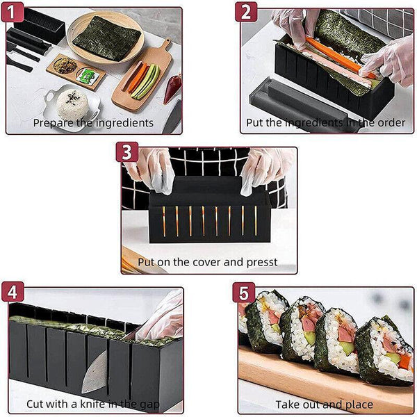 13Pcs Diy Sushi Maker Making Kit Rice Roller Mold Set For Beginners Kitchen Tool Other Kitchen Gadgets