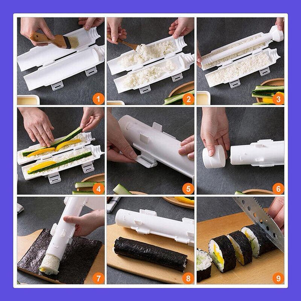 Sushi Roller Maker Tool With Tube Plunger Diy Bazooka Rice Mold For Home Kitchen Sushi Kits