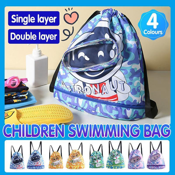 Waterproof Swim Backpack Durable Storage Bag Beach Pool Outdoor Travel Blue Large (Double Layer) Backpacks & Bags