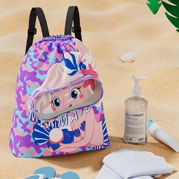 Waterproof Swim Backpack Durable Storage Bag Beach Pool Outdoor Travel Blue Large (Double Layer) Backpacks & Bags