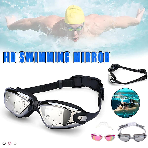 Unisex Swimming Waterproof Anti Fog Adjustable Glasses For Men Women Grey Goggles