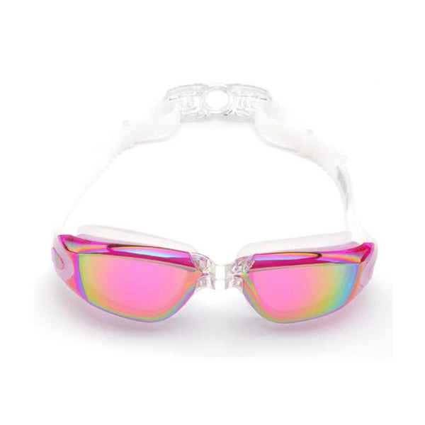 Unisex Swimming Waterproof Anti Fog Adjustable Glasses For Men Women Purple Goggles