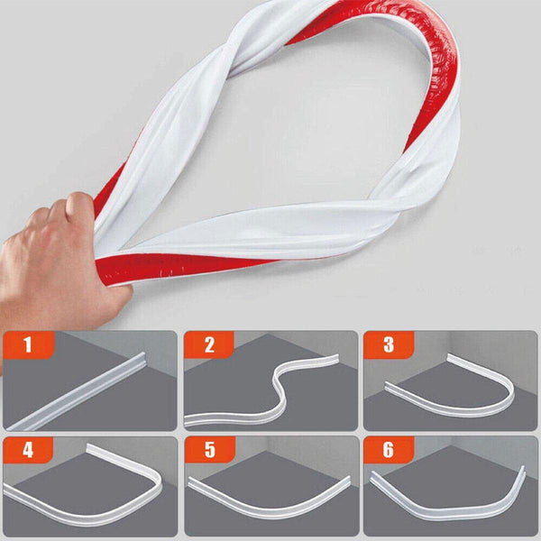 100 300Cm Silicone Shower Water Barrier Bathroom Waterproof Strip Self Adhesive 100Cm Bath Mats Rugs & Toilet Covers