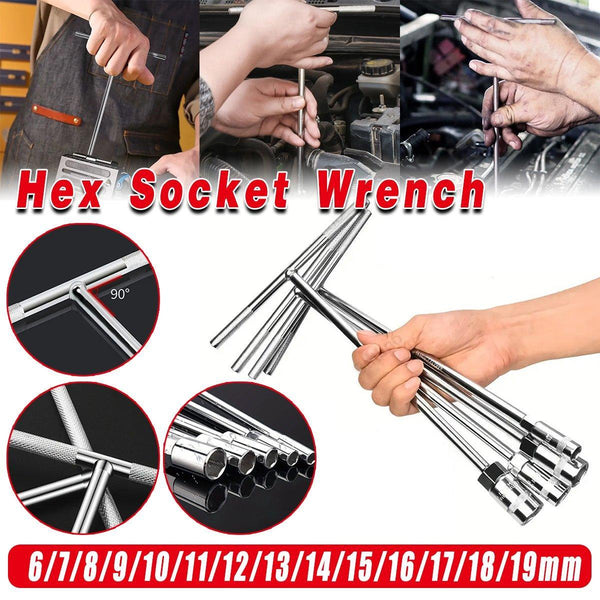 6 19Mm Steel T Shaped Hex Wrench Hand Tool Spanner Socket Adapter Repair 10Mm Hex Keys & Hex Wrenches