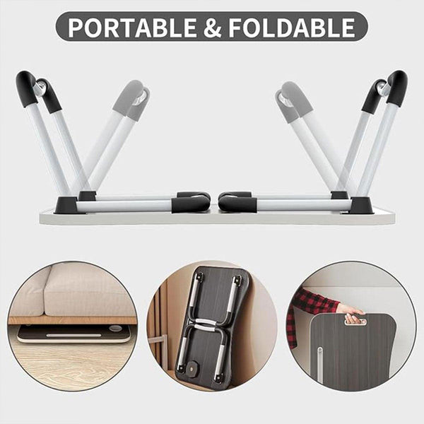 Laptop Bed Table Foldable Standing Desk With Cup Slot For Indoor Picnic Tray White Stands Holders & Car Mounts