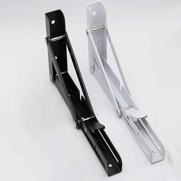 Table Bracket Folding Stainless Steel 150Kg Wall Shelf Bench 2Pcs Black 20In Braces & Brackets