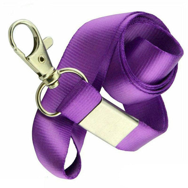 Neck Strap With Clip For Id Badge Name Tag Card Holder Lanyard Dark Purple Id & Document Holders