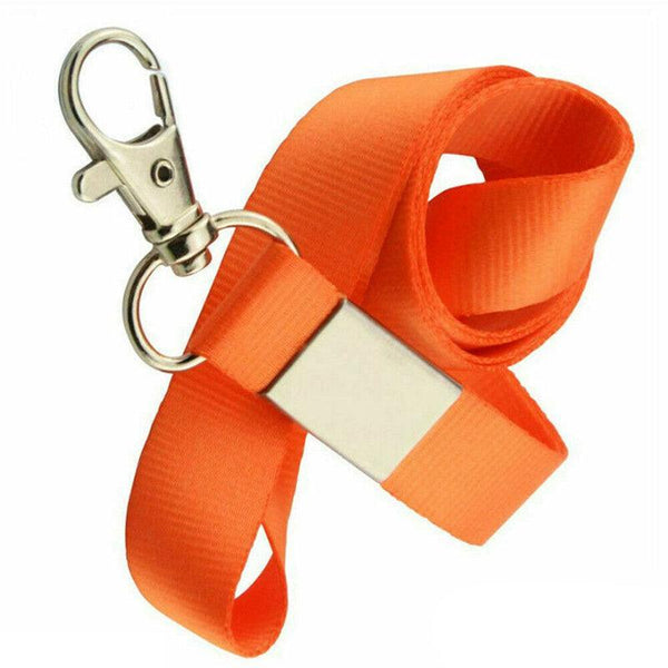 Neck Strap With Clip For Id Badge Name Tag Card Holder Lanyard Orange Id & Document Holders