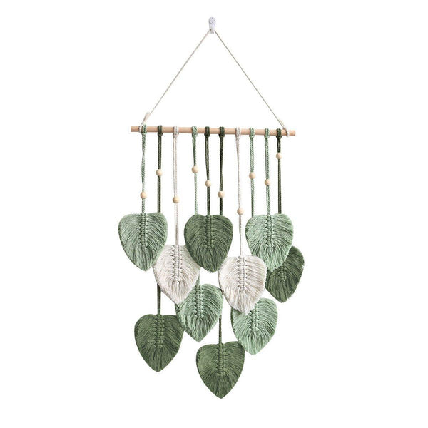 Handmade Braided Cotton Rope Leaves Wall Hanging Home Decoration Ornament Brown Wall Hangings