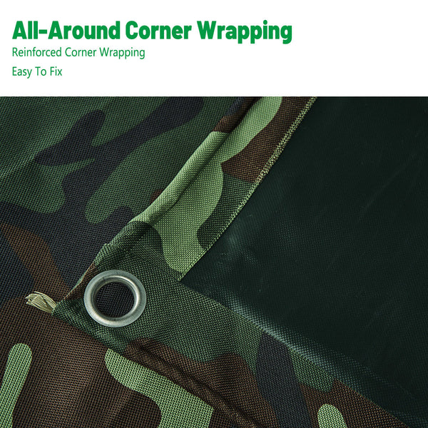 Camouflage Tarpaulin Cover Outdoor Rainproof Ground Sheet Heavy 3X3m Tarps