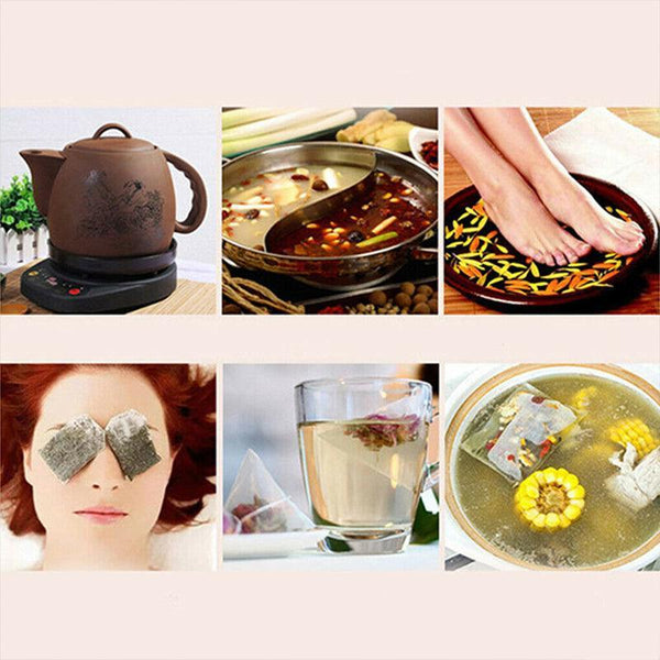50Pcs Empty Tea Filter Bags Drawstring Disposable Herb Spice Soup Pouches 5X7cm Other Kitchen Gadgets