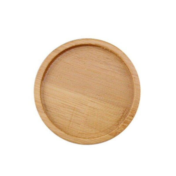 4X Round Bamboo Wooden Coaster Tea Coffee Drink Holders Pallet Beverage Mat Pad Coasters