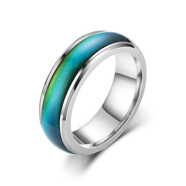 Mood Colour Changing Temperature Ring For Emotional Expression Us Size 12 Silver Rings