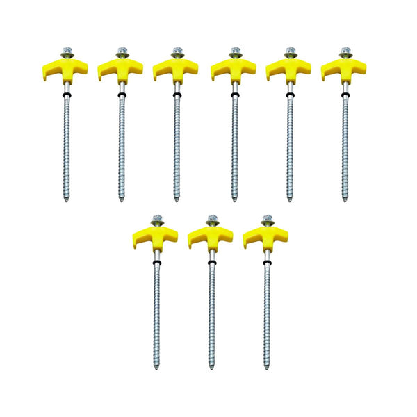 9Pcs High Strength Carbon Steel Tent Stakes Outdoor Camping Pegs M8x200 Durable Tent & Canopy Accessories