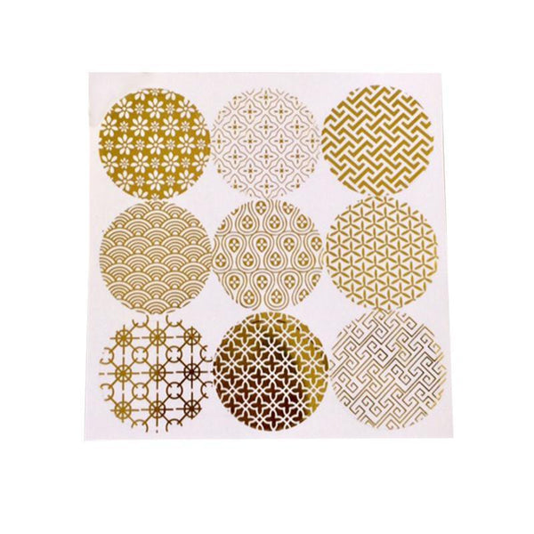 Round Golden Foil Metallic Sticker Labels Gift Wrapping Craft Scrapbook Diy Style 6 Scrapbooking Stickers