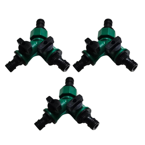 3Pcs Versatile 2 Way Garden Hose Splitter Y Shape Water Pipe Connector Diverter Connectors Valves & Accessories