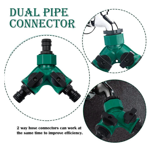 3Pcs Versatile 2 Way Garden Hose Splitter Y Shape Water Pipe Connector Diverter Connectors Valves & Accessories