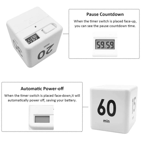 Cubic Timer For Students Adjustable Management Study & Exercise Reminder Tool Timers