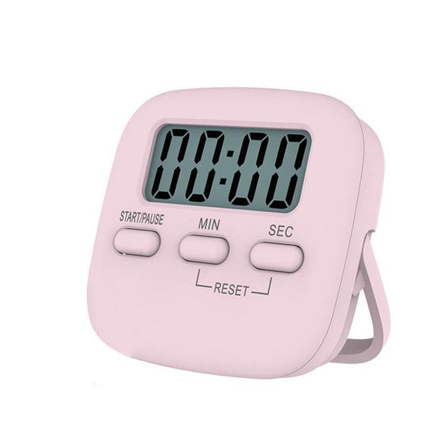 Digital Kitchen Timer 99 Minute Countdown Clock With Lcd Display And Metal Mount Pink Timers