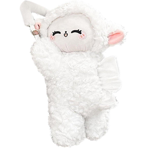 Car Tissue Box Multifunctional Hanging Drawer Cartoon Plush Sheep Design Tissue Box Covers