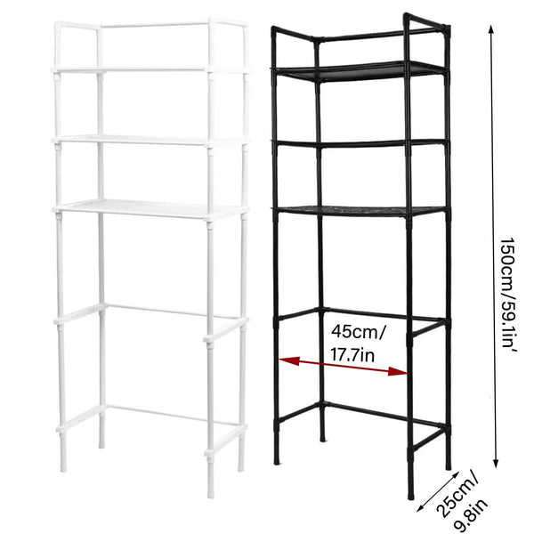 Bathroom Rack Over Toilet Washing Machine Shelf Storage Organizer Stand Unit Black Shelves
