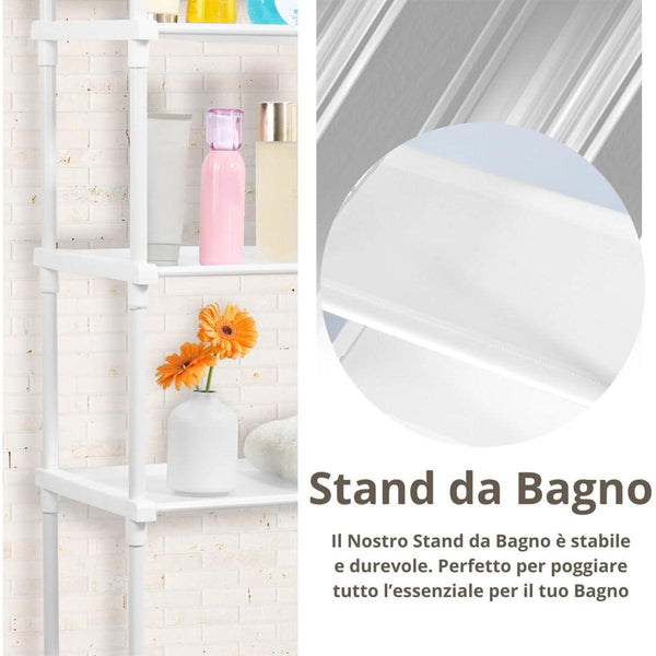 Bathroom Rack Over Toilet Washing Machine Shelf Storage Organizer Stand Unit Black Shelves