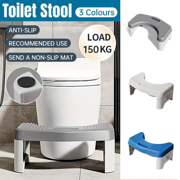 Thickened Toilet Squatting Stool Bathroom Footstool Household Restroom Pad Blue Other Bathroom Accessories