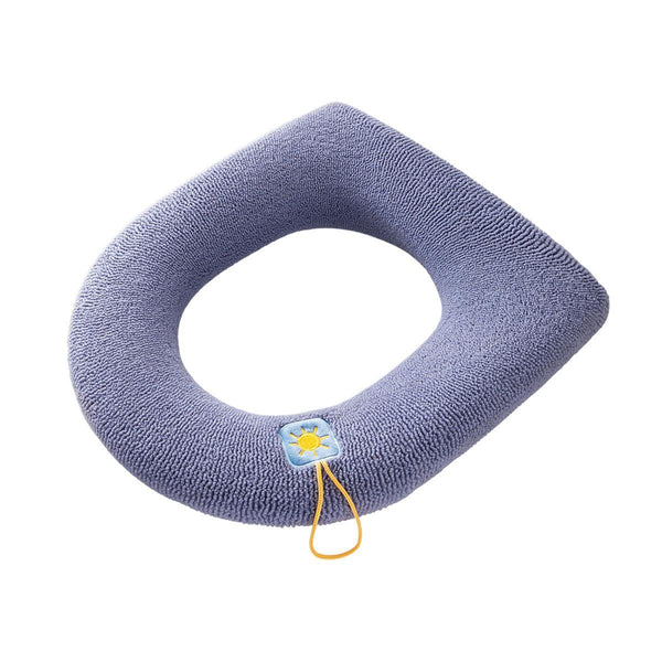 Soft Toilet Seat Bathroom Washable Warmer Cushion Mat Cover Pad Hook Lid Blue Toilet Seats