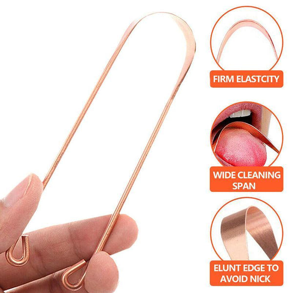 Pure Copper Tongue Scraper Cleaner Thick 12Gm Ayurvedic Dental Hygiene Oral Care 1Pc Tongue Cleaners