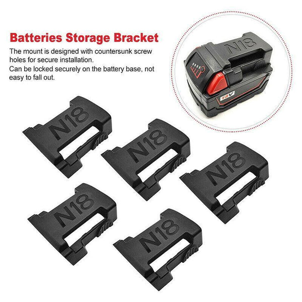 5Pcs Battery Mount Holder Stand For Milwaukee M18 18V Tool Accessories Black Other Power Tools